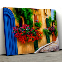 Streets of Italy Tuscany Towns Old Mediterranean Door Flower 16,Canvas Wall Art, - £28.76 GBP+