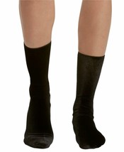 Hue Women&#39;s Black Velvet Crew Socks One Size New w Tags U190099 - £4.32 GBP