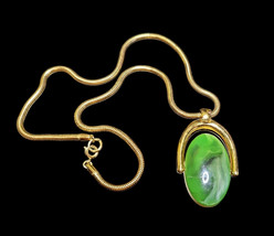 Vintage Modernist Lucite Crown Trifari Reversible Pendant Necklace Snake... - $136.53