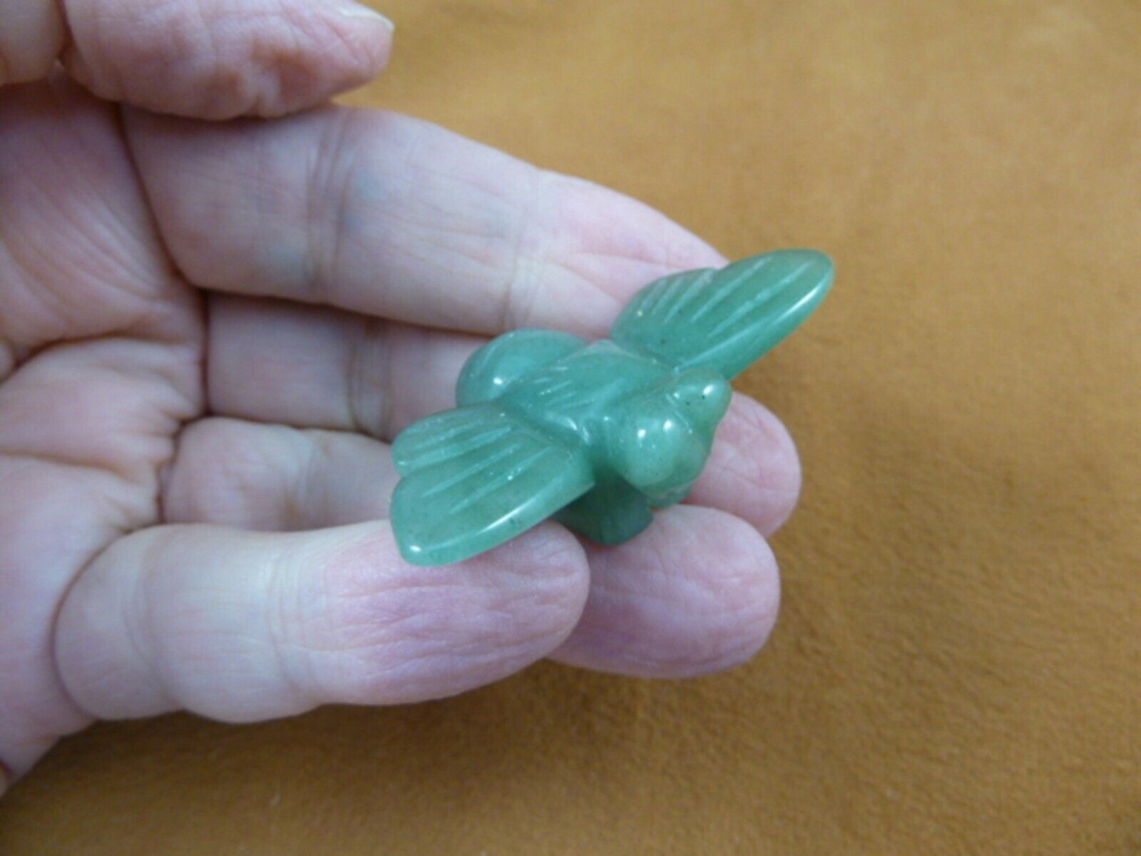 (Y-BEE-573) Green aventurine Honey BEE BUMBLE figurine gemstone I love bees - $18.69