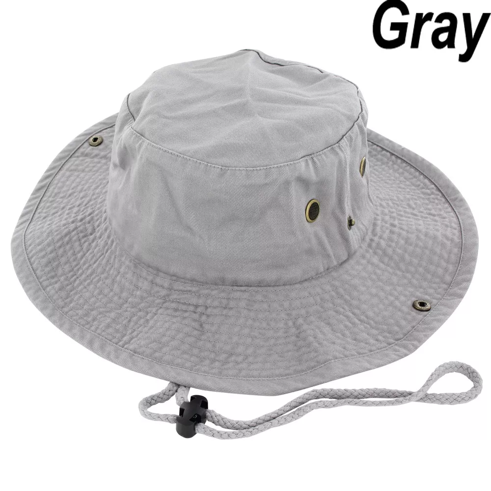 Boonie Bucket Hat Cap 100% Cotton Fishing Safari Summer sun (Gray) S/M - £11.73 GBP