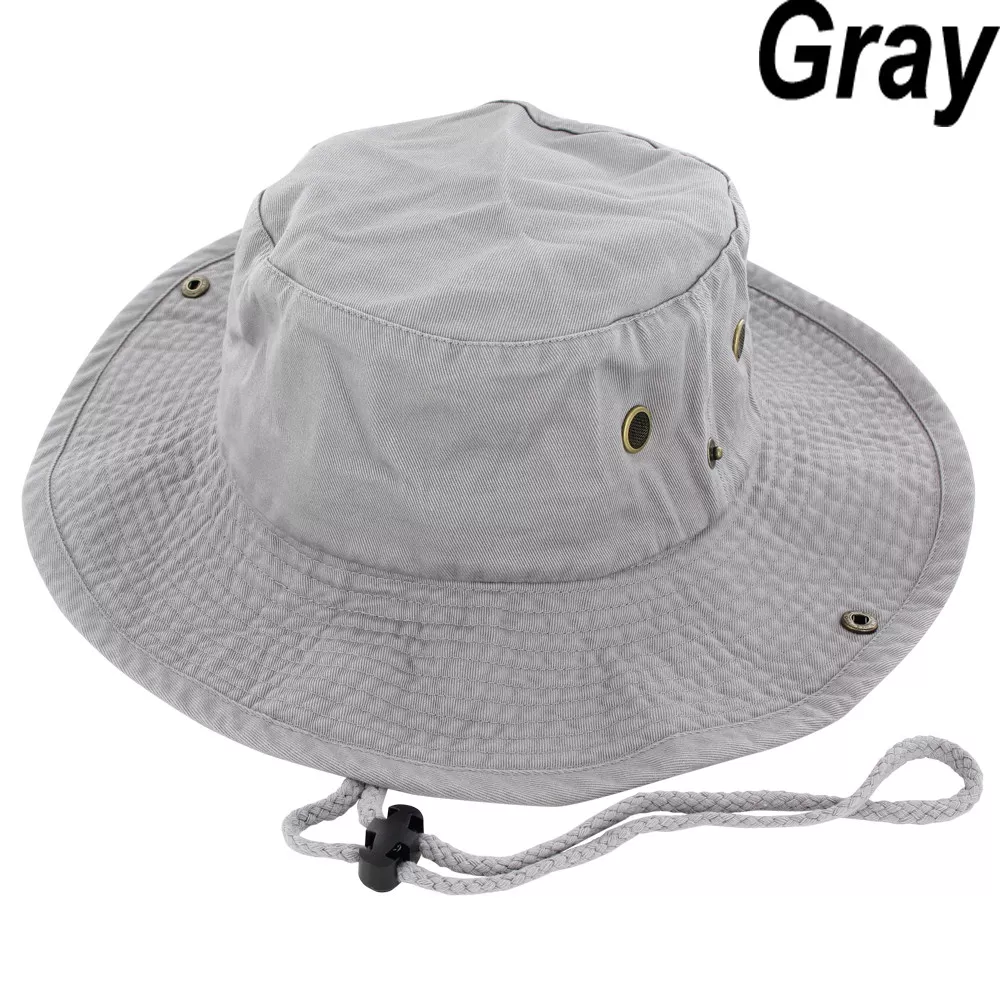 Boonie Bucket Hat Cap 100% Cotton Fishing Safari Summer sun (Gray) S/M - £11.24 GBP