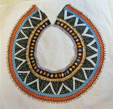 Native American Women&#39;s Multi Color Beaded Collar Bib Necklace 4&quot; X 18 1/2&#39;&quot; - £99.90 GBP