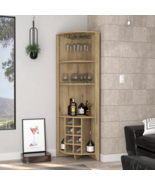 Bouvet Corner Bar Cabinet, Three Shelves, Eight Wine Cubbies, Two Side S... - £313.17 GBP+