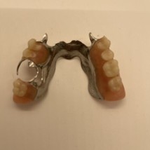 Creepy Antique Partial Dentures Teeth Silver Medical Oddity Bridge Dentist - £37.34 GBP