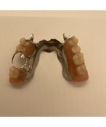 Creepy Antique Partial Dentures Teeth Silver Medical Oddity Bridge Dentist - £37.35 GBP