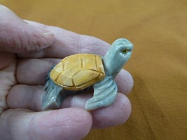 (Y-TUR-SET-56) Little Tan Gray Sea Turtle Carving Stone Gemstone Soapstone Peru - £6.90 GBP