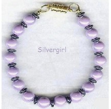 Lilac Magnetic Hematite Bracelet with Clasp - £11.18 GBP