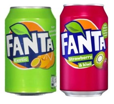 12 Cans of Fanta Strawberry Kiwi / Exotic Soft Drink Soda 330ml/11 oz Each - $52.25