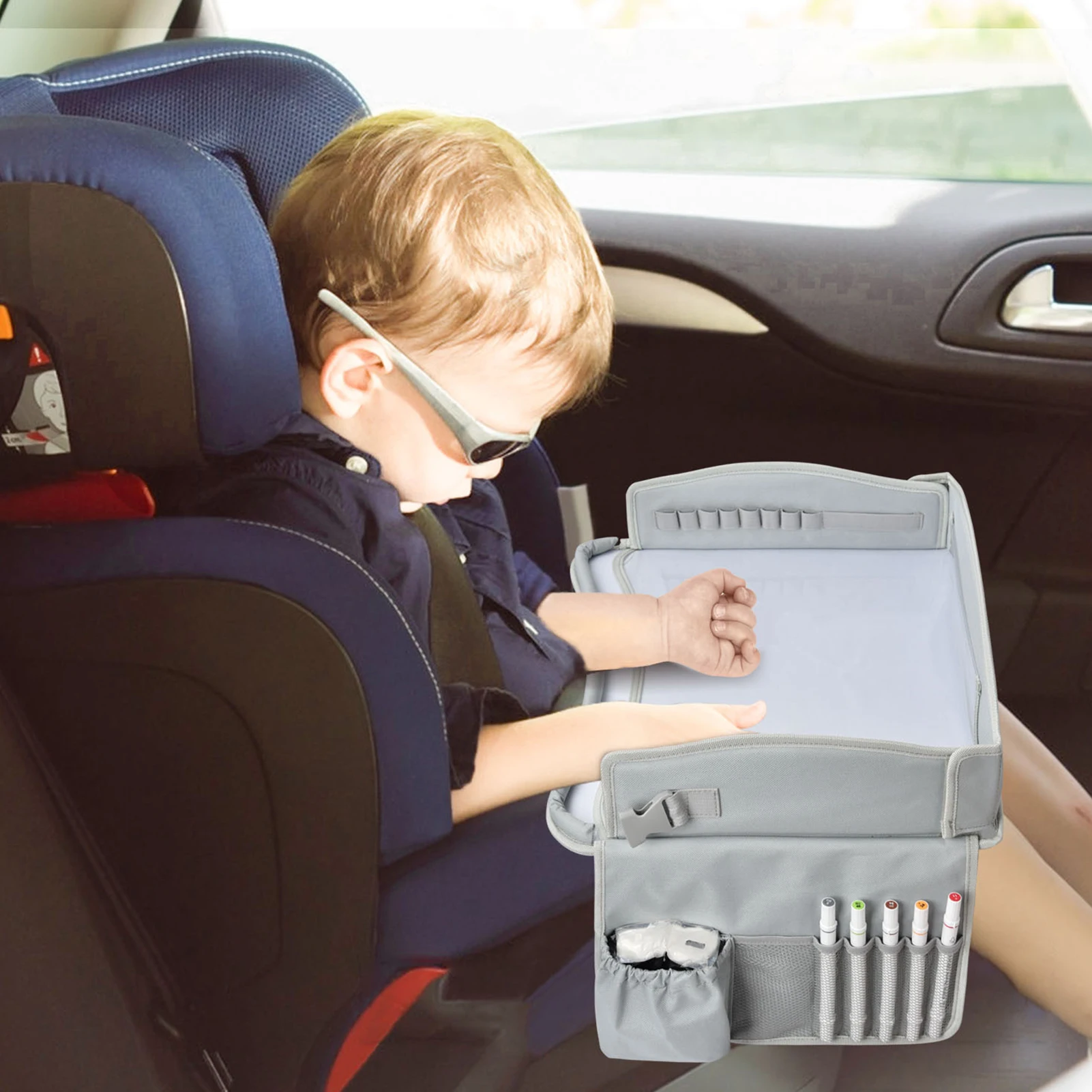 Baby Kids Car Seat Travel Tray Waterproof Safety Seat Play Snack Draw Table Or - £30.18 GBP