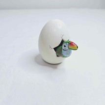 Tonala Pottery Hatched Egg Bird Single Toucan Green Hand Painted Signed 202 - £11.66 GBP