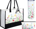 Mothers Day Gift for Mom Wife, 3 Pcs Spring Floral Gift Tote Bag Aesthet... - $36.77