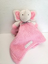 Blankets and Beyond Elephant Security Blanket Lovey Grey Pink Sherpa - £28.63 GBP