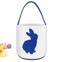 1 Pcs Cylinder Darkblue Ear Bunny Canvas Basket and Bag #MNHS - $17.98