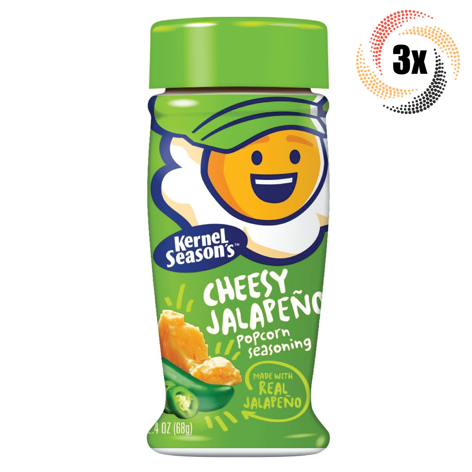 3x Shakers Kernel Season&#39;s Cheesy Jalapeno Flavor Popcorn Seasoning | 2.4oz - $21.56