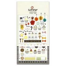 CUTE SWEET STICKERS Cupcake Dessert Food Nylon Sticker Sheet Craft Scrap... - $2.49