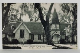 Ga St Simons Island Christ&#39;s Church Near Fort Frederica c1940s Postcard S1 - $19.95