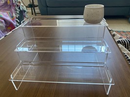 Meteou Acrylic Display Risers 9.5&#39;&#39; Perfume Organizer Clear Rise r9.5x6 ... - $18.71