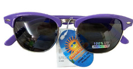 Classic Sunglasses Purple and Silver Frame Fashion Gray Lens Shades - £8.26 GBP