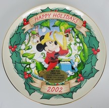 2002 Disneyland Christmas Through the Years Plate Mickey &amp; the Beanstalk... - $14.85