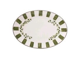 BETTER Homes &amp; Gardens ~ 18&quot; Oval ~ Melamine Serving Tray ~ GREEN FLORAL - $638.82 MXN