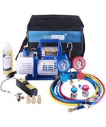 VIVOHOME 110V 1/3 HP 4CFM Vacuum Pump and Manifold Gauge Set (NEW) - $143.59 CAD