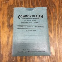 Vintage commonwealth trust co of Pittsburgh PA savings account book movi... - $19.75