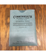 Vintage commonwealth trust co of Pittsburgh PA savings account book movi... - $19.75