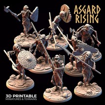 3D Printed Asgard Rising Draugr - Undead Skeleton Infantry Set 28mm - 32mm - $8.81+