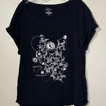 Elegant Black Floral Women&#39;s Tee - $8.82