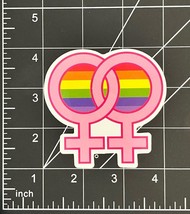 Gay Pride - Vinyl Sticker  Lesbian Pink Female Rainbow Waterproof Durable - £3.36 GBP