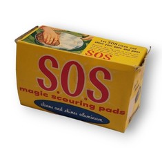 SOS Magic Scouring Pads 1950s Advertising Prop 50s Housewife Decor Cleaning Vtg - £31.76 GBP