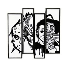 Jason, Chucky, Michael Myers and Freddy Horror Metal Enamel Panel Pin NEW UNUSED - £6.16 GBP