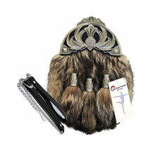 Scottish Kilt Original Fox Fur Full Dress Sporran Antique Anemal CROWN Cantel - €104,05 EUR