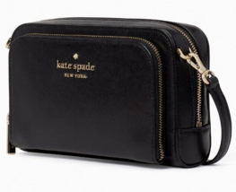 Kate Spade Dual Zip Around Crossbody Black Saffiano Leather WLR00410 NWT $259 - £71.20 GBP