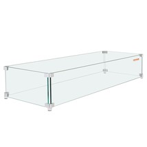 VEVOR Gas Fire Pit Wind Guard for Square Fire Table, 23.5 x 7.5 x 6.5 inch Clear - $2,179.75 MXN