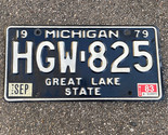 Michigan Expired 1979 White On Navy Blue Great Lake State License Plate ... - £15.23 GBP