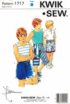 Boy&#39;s Shorts Vintage 1987 Kwik Sew Pattern 1717 Size 4-5-6-7 Uncut - £9.57 GBP