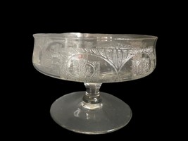 Antique HEISEY Etched Sherbet Glasses Cups Set of 6 Accropolis Pattern 1919-1924 - £83.98 GBP