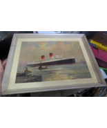 Vintage Frank H Mason Cunard RMS Mauretania framed Print Poster Painting... - $279.99