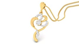 1Ct Round Cut Lab-Created Diamond Women Flower Pendant 14k Yellow Gold P... - £117.78 GBP