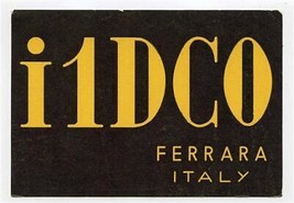 QSL Card I1DCO Ferrara Italy 1958 - £7.91 GBP