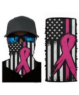 Neck Gaiter Breast Cancer Pink Ribbon Flag Baseball Softball Football Fa... - £4.43 GBP+