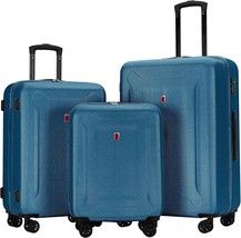 Widfre Luggage Sets 3 Pieces Carry on Suitcase Hardshell Lightweight NAVY - £64.54 GBP