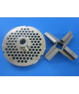 #32 x 1/4" (6 mm) Lg burger grind holes w/ HUB Meat Grinder Plate & Heavy KNIFE - £56.33 GBP