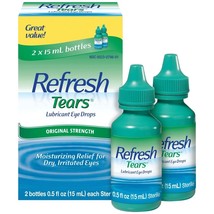 Refresh Tears, Lubricant Eye Drops, 2 Bottles .5 fl oz (15 ml) Exp 2027+... - $276.60 MXN