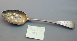 1813 Peter &amp; William Bateman Repousse Sterling Berry Spoon Large #1 - $100.00