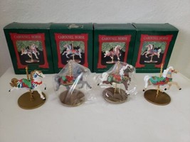 1989  Hallmark Christmas Carousel Ornaments 1 2 3 4 Star Snow Holly Ginger Horse - £17.80 GBP