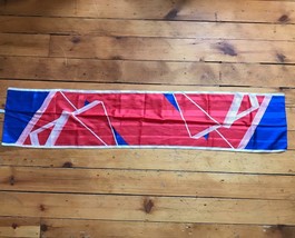 Vintage Womens Red White Blue Design Polyester Scarf 1960s 1970s made in... - $19.79