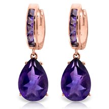 Galaxy Gold GG 14k Rose Gold Huggie Earring With Amethyst - £519.47 GBP